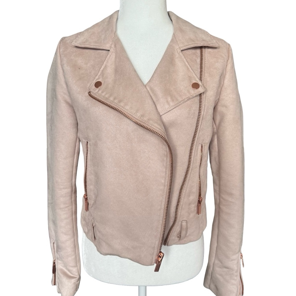 LC Lauren Conrad Blush Pink Moto Jacket